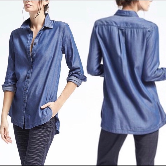 Banana Republic Tops - NWOT BANANA REPUBLIC Parker Tunic Fit Tencel Shirt